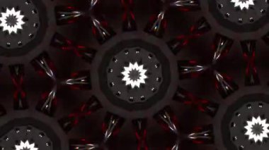 Psikedelik Kaleydoskop Patlaması simetrik kaleydoskop şekilleri patlıyor ve canlı renklerle beatendly döngülerde şekil değiştiriyor