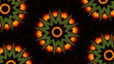 Psikedelik Kaleydoskop Patlaması simetrik kaleydoskop şekilleri patlıyor ve canlı renklerle beatendly döngülerde şekil değiştiriyor