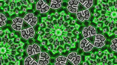 Psikedelik Kaleydoskop Patlaması simetrik kaleydoskop şekilleri patlıyor ve canlı renklerle beatendly döngülerde şekil değiştiriyor