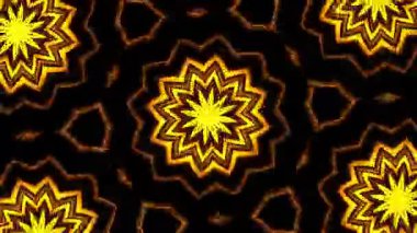 Psikedelik Kaleydoskop Patlaması simetrik kaleydoskop şekilleri patlıyor ve canlı renklerle beatendly döngülerde şekil değiştiriyor