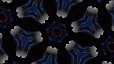 Psikedelik Kaleydoskop Patlaması simetrik kaleydoskop şekilleri patlıyor ve canlı renklerle beatendly döngülerde şekil değiştiriyor