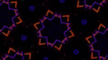 Psikedelik Kaleydoskop Patlaması simetrik kaleydoskop şekilleri patlıyor ve canlı renklerle beatendly döngülerde şekil değiştiriyor