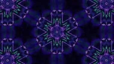 Psikedelik Kaleydoskop Patlaması simetrik kaleydoskop şekilleri patlıyor ve canlı renklerle beatendly döngülerde şekil değiştiriyor