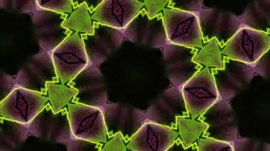 Psychedelic Kaleidoscope Burst Symmetric kaleidoscope shapes bursting and morphing with vibrant colors on beatfriendly loops