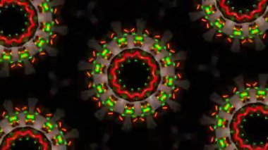 Psikedelik Kaleydoskop Patlaması simetrik kaleydoskop şekilleri patlıyor ve canlı renklerle beatendly döngülerde şekil değiştiriyor