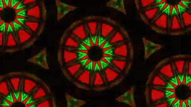 Psikedelik Kaleydoskop Patlaması simetrik kaleydoskop şekilleri patlıyor ve canlı renklerle beatendly döngülerde şekil değiştiriyor