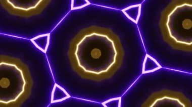 Psikedelik Kaleydoskop Patlaması simetrik kaleydoskop şekilleri patlıyor ve canlı renklerle beatendly döngülerde şekil değiştiriyor
