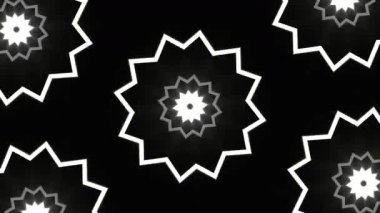 Psikedelik Kaleydoskop Patlaması simetrik kaleydoskop şekilleri patlıyor ve canlı renklerle beatendly döngülerde şekil değiştiriyor