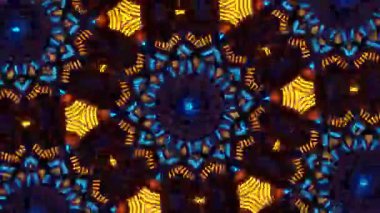 Psikedelik Kaleydoskop Patlaması simetrik kaleydoskop şekilleri patlıyor ve canlı renklerle beatendly döngülerde şekil değiştiriyor