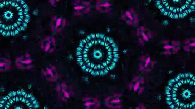 Psikedelik Kaleydoskop Patlaması simetrik kaleydoskop şekilleri patlıyor ve canlı renklerle beatendly döngülerde şekil değiştiriyor