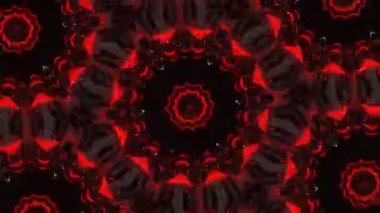 Psikedelik Kaleydoskop Patlaması simetrik kaleydoskop şekilleri patlıyor ve canlı renklerle beatendly döngülerde şekil değiştiriyor