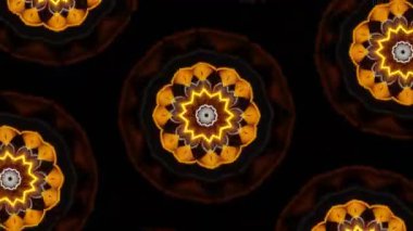 Psikedelik Kaleydoskop Patlaması simetrik kaleydoskop şekilleri patlıyor ve canlı renklerle beatendly döngülerde şekil değiştiriyor