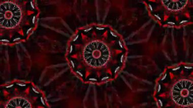 Psikedelik Kaleydoskop Patlaması simetrik kaleydoskop şekilleri patlıyor ve canlı renklerle beatendly döngülerde şekil değiştiriyor