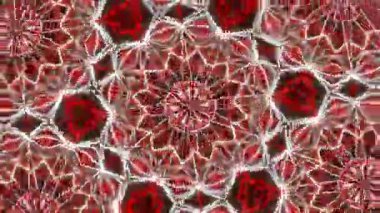 Psikedelik Kaleydoskop Patlaması simetrik kaleydoskop şekilleri patlıyor ve canlı renklerle beatendly döngülerde şekil değiştiriyor