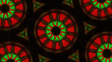 Psikedelik Kaleydoskop Patlaması simetrik kaleydoskop şekilleri patlıyor ve canlı renklerle beatendly döngülerde şekil değiştiriyor