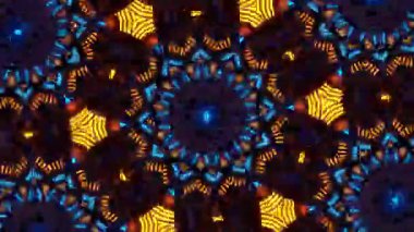 Psikedelik Kaleydoskop Patlaması simetrik kaleydoskop şekilleri patlıyor ve canlı renklerle beatendly döngülerde şekil değiştiriyor