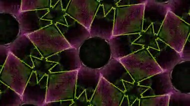 Psychedelic Kaleidoscope Burst Symmetric kaleidoscope shapes bursting and morphing with vibrant colors on beatfriendly loops