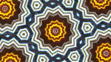 Psikedelik Kaleydoskop Patlaması simetrik kaleydoskop şekilleri patlıyor ve canlı renklerle beatendly döngülerde şekil değiştiriyor