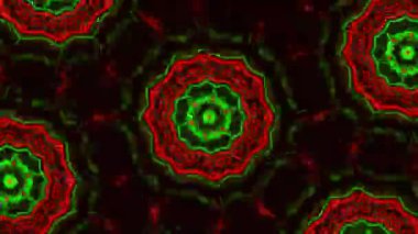 Psikedelik Kaleydoskop Patlaması simetrik kaleydoskop şekilleri patlıyor ve canlı renklerle beatendly döngülerde şekil değiştiriyor