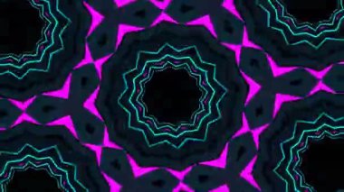 Psikedelik Kaleydoskop Patlaması simetrik kaleydoskop şekilleri patlıyor ve canlı renklerle beatendly döngülerde şekil değiştiriyor
