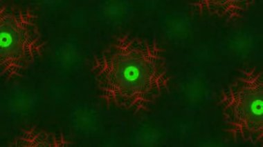 Psikedelik Kaleydoskop Patlaması simetrik kaleydoskop şekilleri patlıyor ve canlı renklerle beatendly döngülerde şekil değiştiriyor