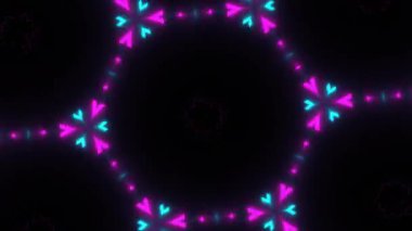 Psikedelik Kaleydoskop Patlaması simetrik kaleydoskop şekilleri patlıyor ve canlı renklerle beatendly döngülerde şekil değiştiriyor