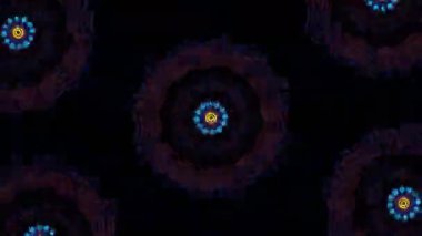 Psikedelik Kaleydoskop Patlaması simetrik kaleydoskop şekilleri patlıyor ve canlı renklerle beatendly döngülerde şekil değiştiriyor