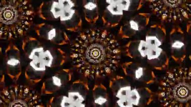 Psikedelik Kaleydoskop Patlaması simetrik kaleydoskop şekilleri patlıyor ve canlı renklerle beatendly döngülerde şekil değiştiriyor