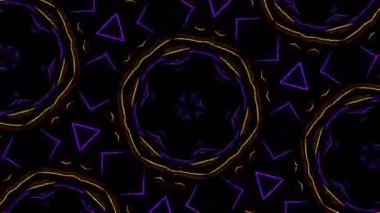 Psikedelik Kaleydoskop Patlaması simetrik kaleydoskop şekilleri patlıyor ve canlı renklerle beatendly döngülerde şekil değiştiriyor
