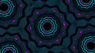 Psikedelik Kaleydoskop Patlaması simetrik kaleydoskop şekilleri patlıyor ve canlı renklerle beatendly döngülerde şekil değiştiriyor