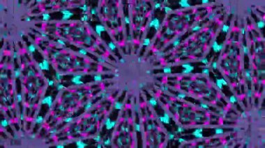 Psikedelik Kaleydoskop Patlaması simetrik kaleydoskop şekilleri patlıyor ve canlı renklerle beatendly döngülerde şekil değiştiriyor