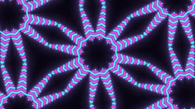 Psikedelik Kaleydoskop Patlaması simetrik kaleydoskop şekilleri patlıyor ve canlı renklerle beatendly döngülerde şekil değiştiriyor