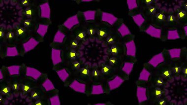Psikedelik Kaleydoskop Patlaması simetrik kaleydoskop şekilleri patlıyor ve canlı renklerle beatendly döngülerde şekil değiştiriyor