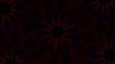 Psikedelik Kaleydoskop Patlaması simetrik kaleydoskop şekilleri patlıyor ve canlı renklerle beatendly döngülerde şekil değiştiriyor