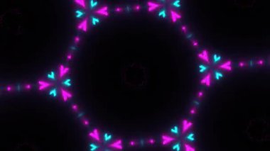 Psikedelik Kaleydoskop Patlaması simetrik kaleydoskop şekilleri patlıyor ve canlı renklerle beatendly döngülerde şekil değiştiriyor