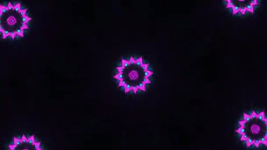 Psikedelik Kaleydoskop Patlaması simetrik kaleydoskop şekilleri patlıyor ve canlı renklerle beatendly döngülerde şekil değiştiriyor