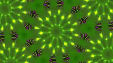 Psikedelik Kaleydoskop Patlaması simetrik kaleydoskop şekilleri patlıyor ve canlı renklerle beatendly döngülerde şekil değiştiriyor