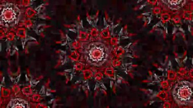 Psikedelik Kaleydoskop Patlaması simetrik kaleydoskop şekilleri patlıyor ve canlı renklerle beatendly döngülerde şekil değiştiriyor