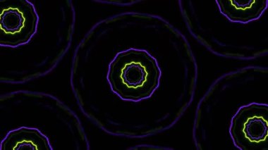 Psikedelik Kaleydoskop Patlaması simetrik kaleydoskop şekilleri patlıyor ve canlı renklerle beatendly döngülerde şekil değiştiriyor