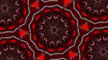 Psikedelik Kaleydoskop Patlaması simetrik kaleydoskop şekilleri patlıyor ve canlı renklerle beatendly döngülerde şekil değiştiriyor