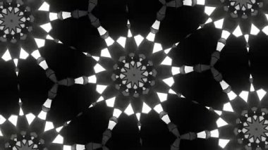 Psikedelik Kaleydoskop Patlaması simetrik kaleydoskop şekilleri patlıyor ve canlı renklerle beatendly döngülerde şekil değiştiriyor