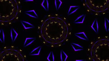 Psikedelik Kaleydoskop Patlaması simetrik kaleydoskop şekilleri patlıyor ve canlı renklerle beatendly döngülerde şekil değiştiriyor