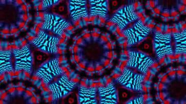 Psikedelik Kaleydoskop Patlaması simetrik kaleydoskop şekilleri patlıyor ve canlı renklerle beatendly döngülerde şekil değiştiriyor