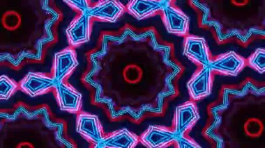 Psikedelik Kaleydoskop Patlaması simetrik kaleydoskop şekilleri patlıyor ve canlı renklerle beatendly döngülerde şekil değiştiriyor