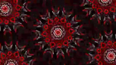 Psikedelik Kaleydoskop Patlaması simetrik kaleydoskop şekilleri patlıyor ve canlı renklerle beatendly döngülerde şekil değiştiriyor