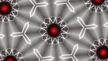 Psikedelik Kaleydoskop Patlaması simetrik kaleydoskop şekilleri patlıyor ve canlı renklerle beatendly döngülerde şekil değiştiriyor