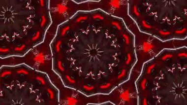 Psikedelik Kaleydoskop Patlaması simetrik kaleydoskop şekilleri patlıyor ve canlı renklerle beatendly döngülerde şekil değiştiriyor