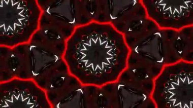 Psikedelik Kaleydoskop Patlaması simetrik kaleydoskop şekilleri patlıyor ve canlı renklerle beatendly döngülerde şekil değiştiriyor