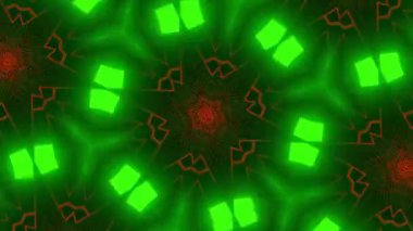 Psikedelik Kaleydoskop Patlaması simetrik kaleydoskop şekilleri patlıyor ve canlı renklerle beatendly döngülerde şekil değiştiriyor