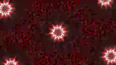 Psikedelik Kaleydoskop Patlaması simetrik kaleydoskop şekilleri patlıyor ve canlı renklerle beatendly döngülerde şekil değiştiriyor